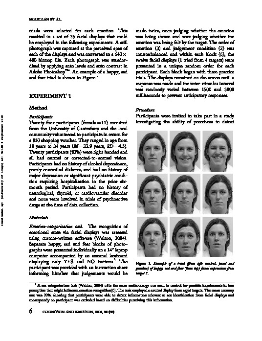 Download Sensitivity to genuine versus posed emotion specified in facial displays.
