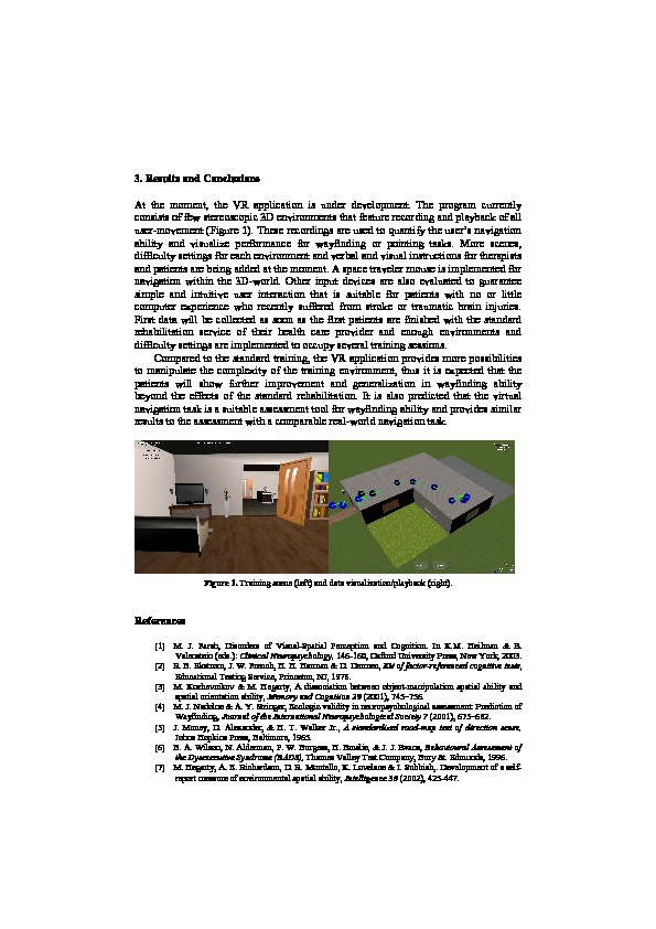 Download Virtual reality rehabilitation of spatial abilities after brain damage.