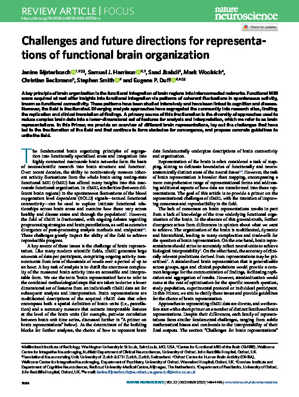 Download Challenges and future directions for representations of functional brain organization.